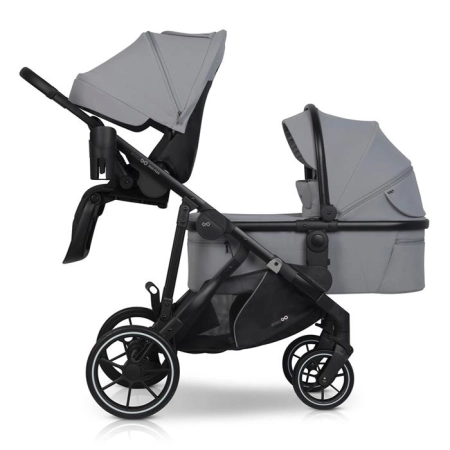 EasyGo DuoFlex Cloudy Gray 2+2 wózek bliźniaczy wielofunkcyjny